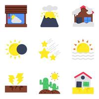 Set of Meteorology and Overcast vector