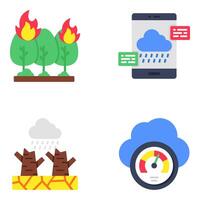 Set of Meteorology and Forecast Flat Icons vector