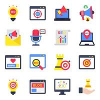 Set of Seo and Ad Flat Icons vector