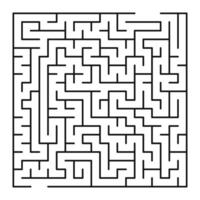 Maze shape design element. There is one entrance and exit and one correct path vector