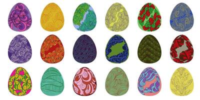 Easter eggs set with intricate ornate patterns vector