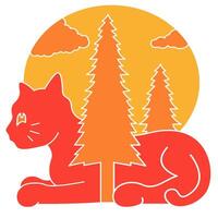 design jungle cat vector
