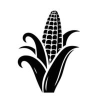 Silhouette of a Corn on the Cob With Husk vector