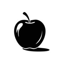 Silhouette of an Apple With a Shadow vector