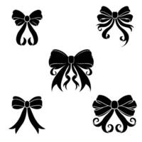 Silhouette of a Set of Bows vector