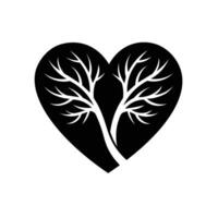 Silhouette of a Heart With Tree Branches Inside vector