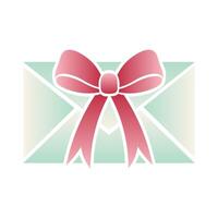 Gradient Green Envelope With a Red Bow vector