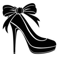 Silhouette of a Stiletto High Heel With a Bow vector