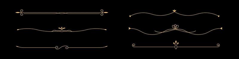 Golden border with filigree and curls for luxurious, vintage decor. vector