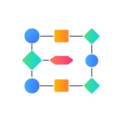 Gradient flowchart for team structure, workflow, and data organization.