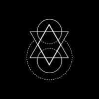 Triangle with sacred symbols and esoteric elements. vector