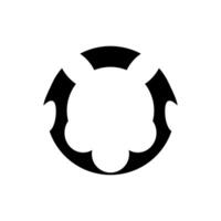 Edgy black avatar frame with horns for an evil profile. vector