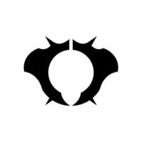 Black avatar frame with a devilish, scifi inspired look. vector