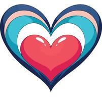 Vibrant layered heart design perfect for Valentine's Day. vector