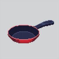 Pixel art illustration Kitchen Pan. Pixelated Chef Pot. Kitchen Chef Pan or Pot Icon pixelated for the pixel art game and icon for website and game. old school retro. vector