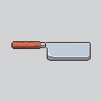 Pixel art illustration Kitchen Knife. Pixelated Chef Knife. Kitchen Chef Knife Utensil Icon pixelated for the pixel game and icon for website and game. old school retro. vector