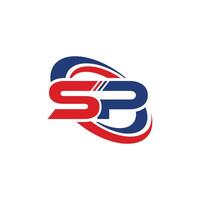 SP or PS Letter Initial Logo Design Template vector