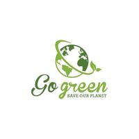Go green in an isolated white background vector