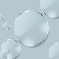 Glass circle round abstract background vector