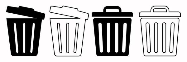 trash can and delete icon on computer vector