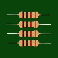 Resistor isolated electrical parts including resistors and resistor symbol electronic. Resistor isolated with resistor colour code and resistors connection. vector