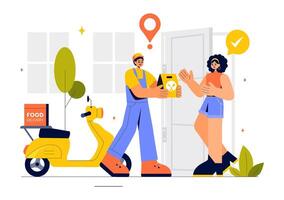 Food Delivery App Design Featuring Easy Ordering and Fast Delivery to Any Location vector