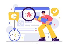 Software Engineering and Debugging Process Design vector