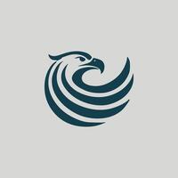 an eagle logo with a wave pattern vector