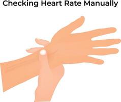 Checking Heart Rate Manually Science Design Illustration Diagram vector