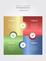 Four different color options for a business infographic vector