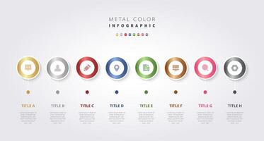 Infographic with different colors and icons vector