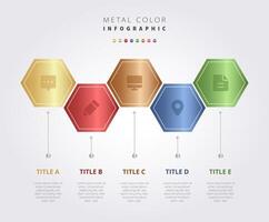 Infographic design with hexagon icons vector