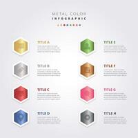 infographic design with eight hexagon icons vector