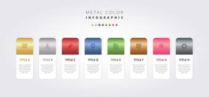 a colorful infographic with eight different colors vector