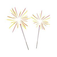 two sparklers are shown on a white background vector