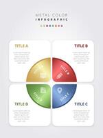 Metal infographics with four different options vector