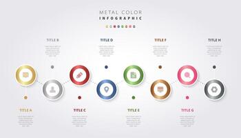 Infographic timeline with different colors and icons vector