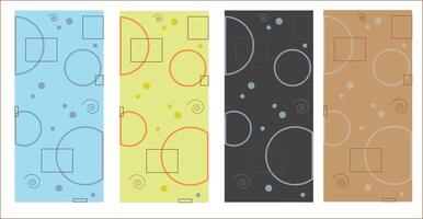 set of abstract creative backgrounds in minimal trendy style for social media stories vector