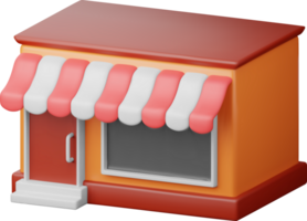 3d empty store front shop with window png
