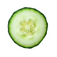 Fresh cucumber slice with seeds on transparent background showcasing crisp texture and vibrant color png