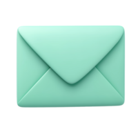Cute mint green envelope icon with a transparent background, perfect for digital design and communication themes png