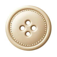 Leather button with circular shape and detailed stitching on a transparent background, emphasizing craftsmanship and textile design png
