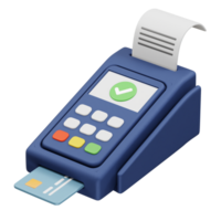 Pos machine payment terminal icon illustration 3d rendering png