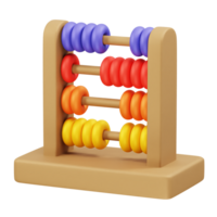Abacus icon education and math 3d rendering png