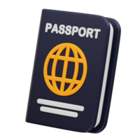 Passport icon 3d render illustration png