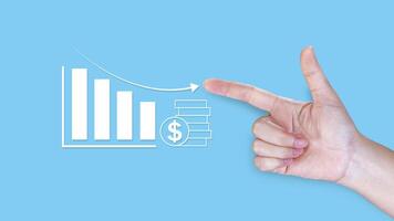 Cost reduction concept, Expenses and saving money, Business strategy and project management, with growth graph of quality control, cost reduction, efficient business and budget cutting photo