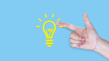 Creative thinking and learning concept, Thinking skills idea with lightbulb icon, critical, creative, systematic thinking skill. Upskilling, reskilling, Business succes photo