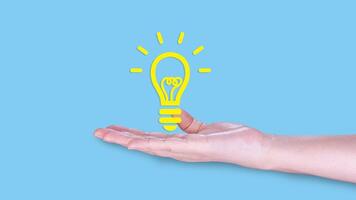 Creative thinking and learning concept, Thinking skills idea with lightbulb icon, critical, creative, systematic thinking skill. Upskilling, reskilling photo