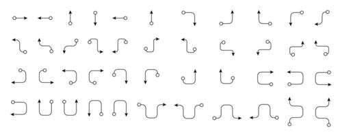 Set of Flow Arrows. Collection of arrows. Set of arrow icon. Arrows set elements. Arrows on isolated on white background. Flow arrow. vector