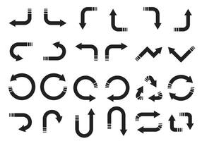 Set of black arrows. Set of arrows. Set of arrow icon. Arrows set elements. Arrows on isolated on white background. Brush arrow. vector